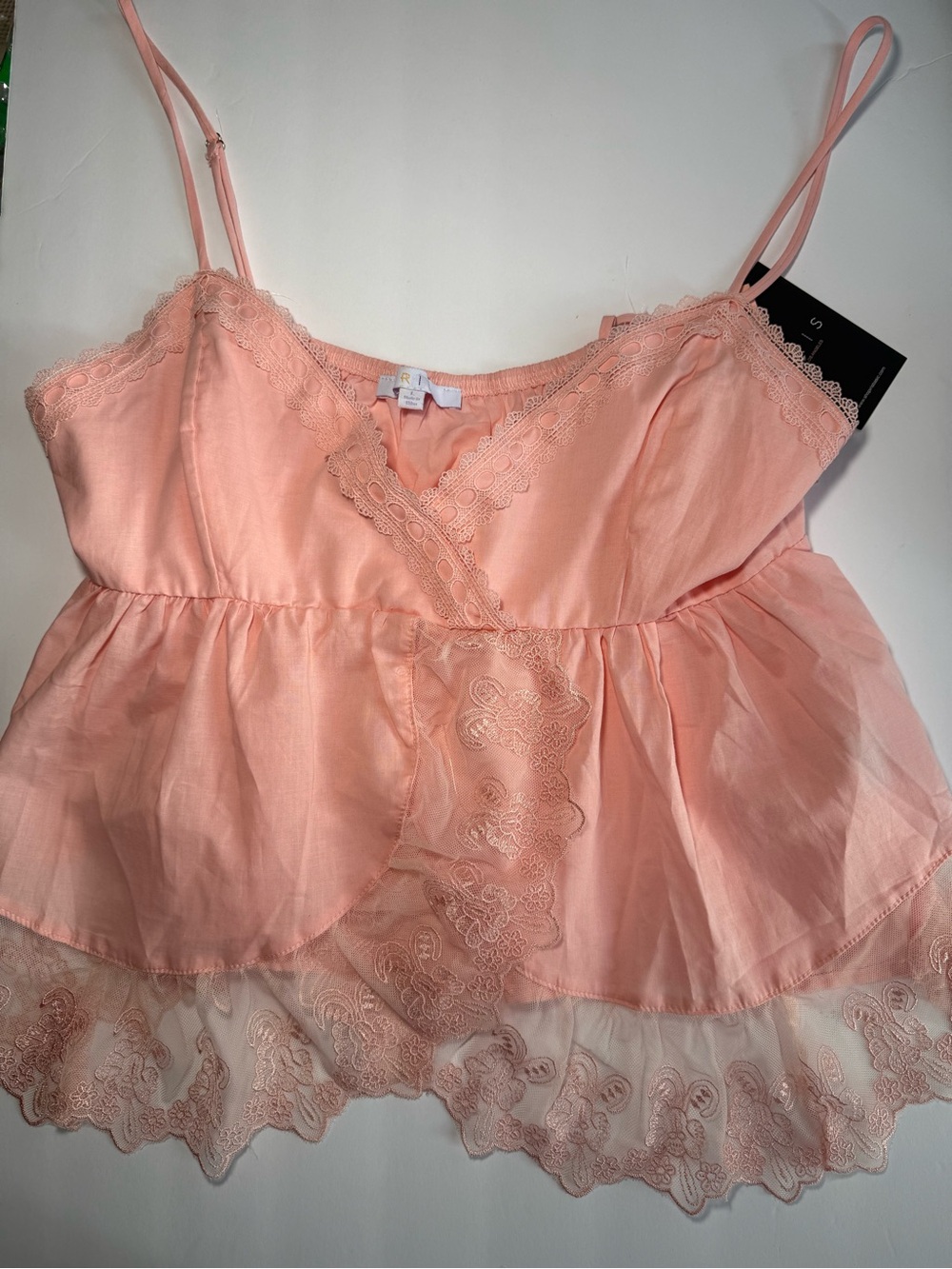 Iris Los Angeles Lace Babydoll Cami Top - Size Large - Coquette Fairycore - NWT